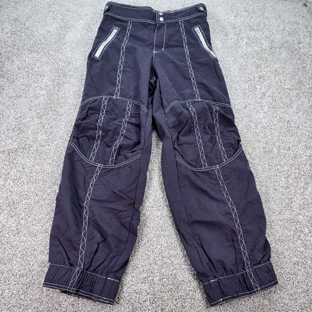 Urban Outfitters BDG Navy Contrast Stitch Parachute Pants Baggy Y2K Womens M